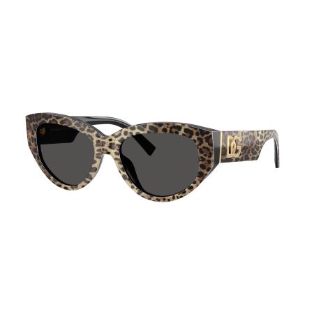 Dolce&Gabbana Vrouwelijk Sunglass DG4514 - Framekleur: Luipaard bruin op zwart, Lenskleur: Donkergrijs