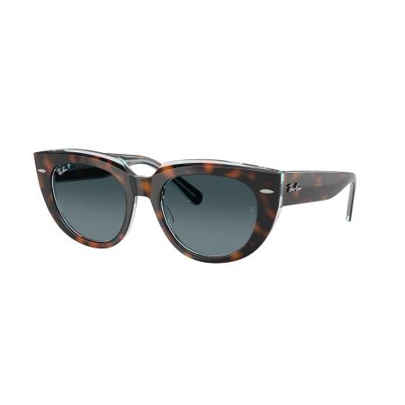 Ray-Ban Vrouwelijk Sunglass RB2286 Doreen - Framekleur: Donker Havana op transparant multicolor, Lenskleur: Blauw gradiënt polar
