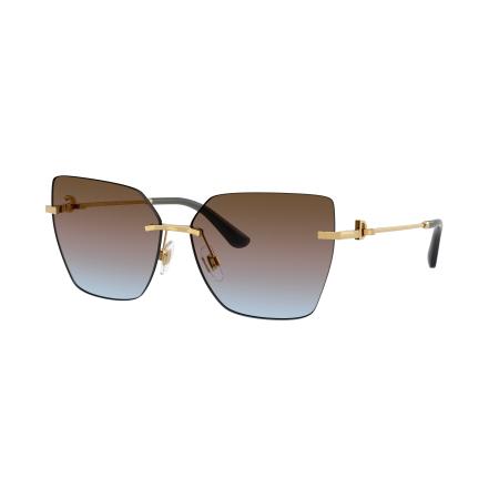 Dolce&Gabbana Vrouwelijk Sunglass DG2321 - Framekleur: Goud, Lenskleur: Azuurblauw/roze/bruin gradiënt