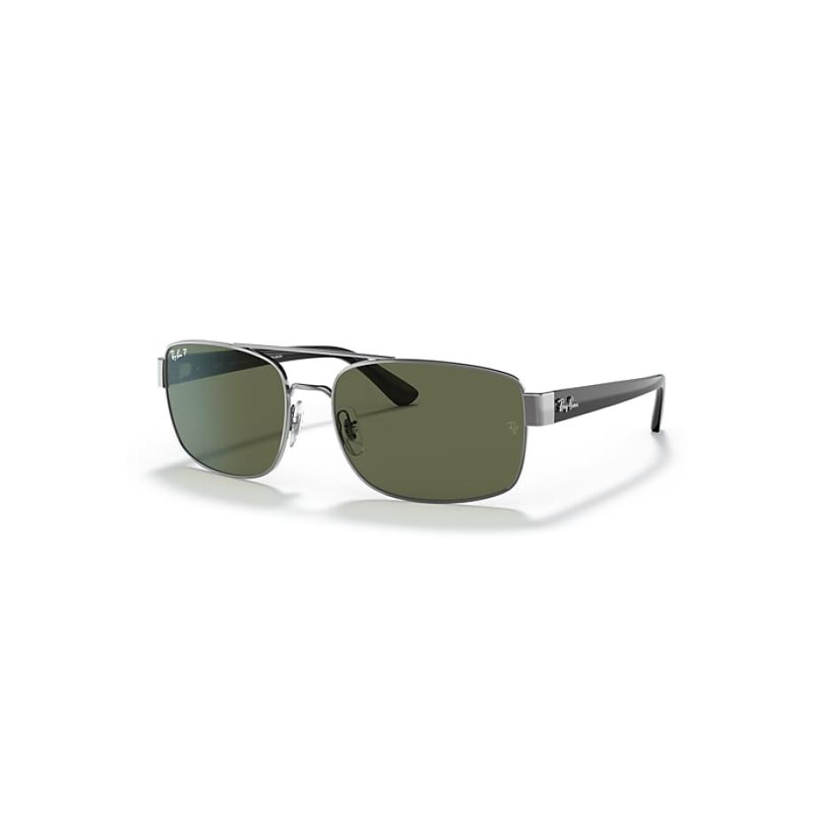 Ray-Ban Rb3687 zonnebril Zwart montuur Groen glazen Gepolariseerd 58-17 Zwart