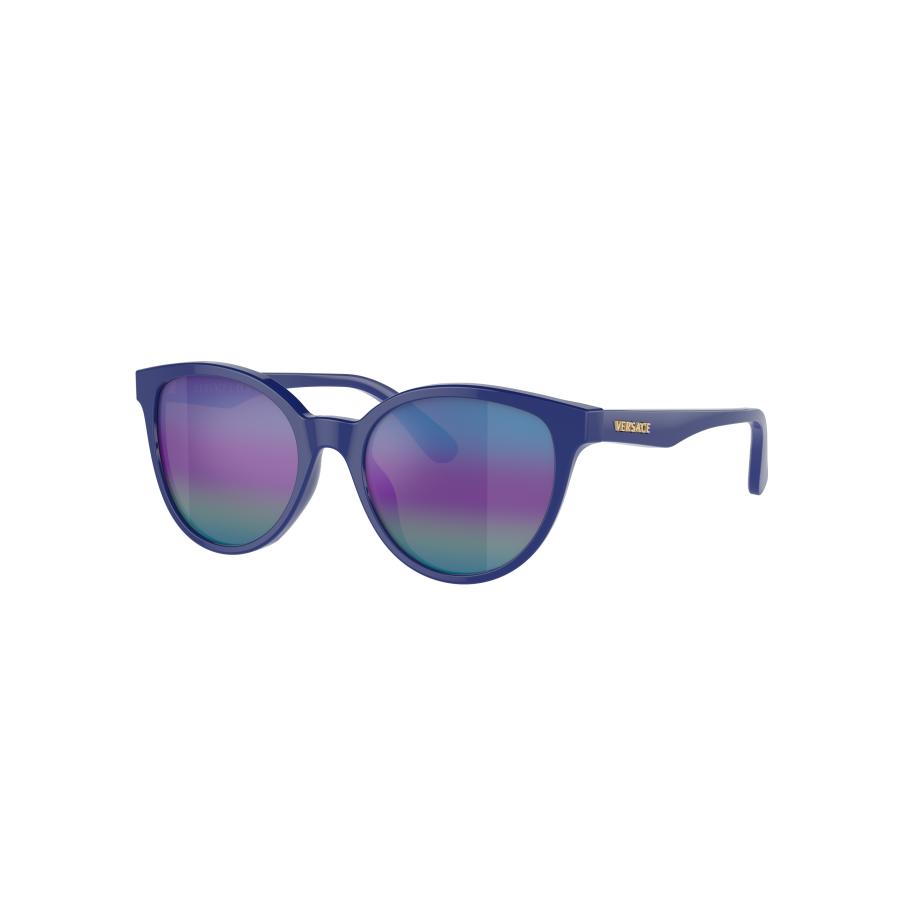 Versace Unisex Sunglass VK4427U Kids - Framekleur: Blauw, Lenskleur: Donkerbruin gespiegeld regenboog Multicolor