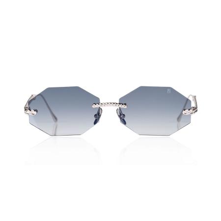Anna-Karin Karlsson CHAIN NEST SUN - OCTAGONAL Wit Goud Grijs Zilver Dames Zonnebril