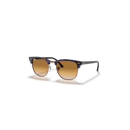 Ray-Ban Clubmaster Fleck zonnebril Bruin & Blauw montuur Bruin glazen 49-21