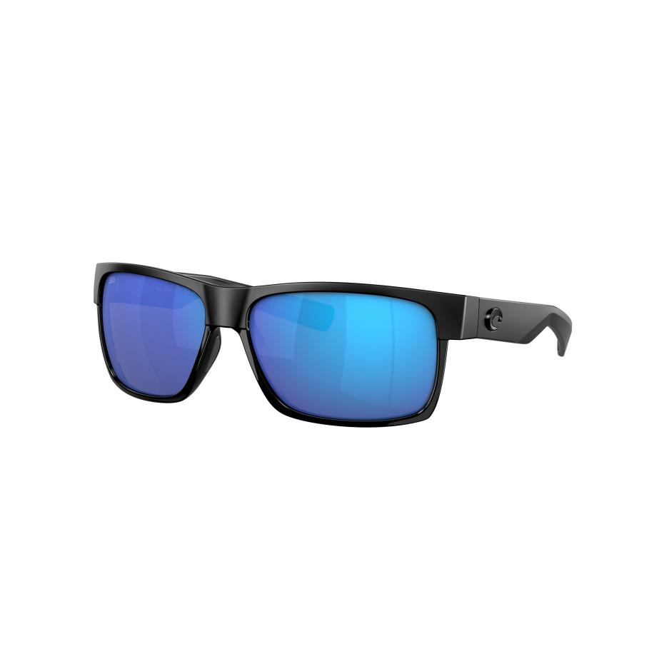 Costa Mannelijk Sunglass 6S9026 Half Moon - Framekleur: Glanzend zwart, Lenskleur: Blauw gespiegeld Blauw