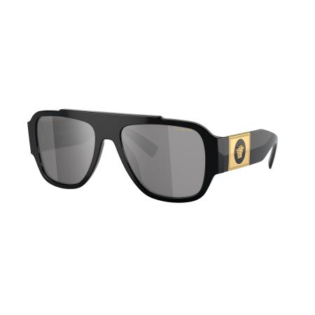 Versace Mannelijk Sunglass VE4436U - Framekleur: Zwart, Lenskleur: Polar Grijs Gespiegeld Zilver