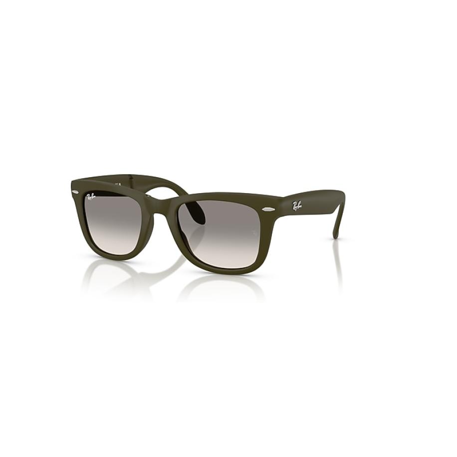 Ray-Ban Wayfarer Folding Classic Online Only Limited zonnebril Mat Legergroen montuur Grijs glazen 50-22 Groen