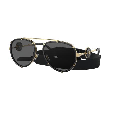 Versace Vrouwelijk Sunglass VE2232 - Framekleur: Zwart, Lenskleur: Donkergrijs