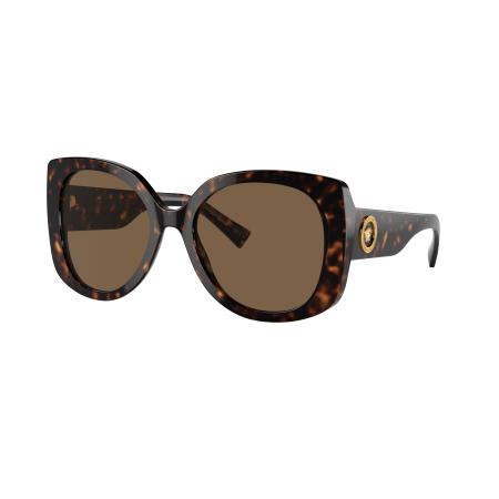 Versace Vrouwelijk Sunglass VE4387 - Framekleur: Havana, Lenskleur: Donkerbruin