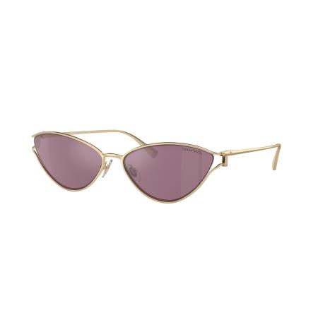 Tiffany & Co. Vrouwelijk Sunglass TF3095 - Framekleur: Lichtgoud, Lenskleur: Roze gespiegeld