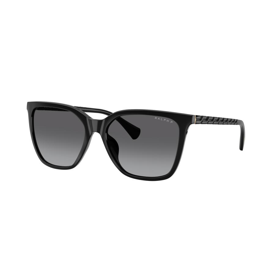 Ralph Vrouwelijk Sunglass RA5328U - Framekleur: Glanzend zwart, Lenskleur: Grijs gradiënt Polar Grijs