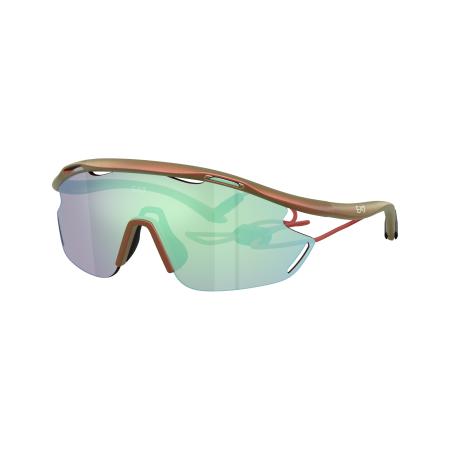 EA7 Mannelijk Sunglass Q74002 - Framekleur: Mat iriserend rood, Lenskleur: Roze spiegelend blauw