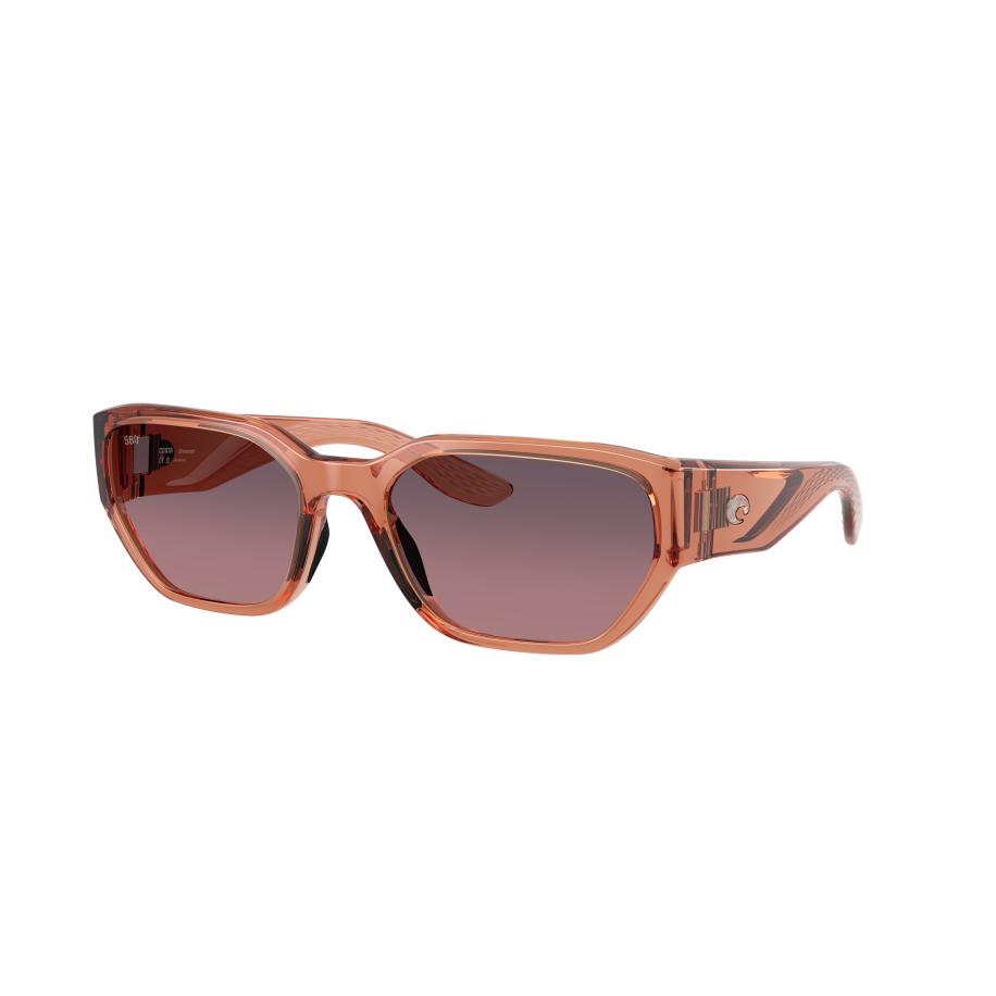 Costa Unisex Sunglass 6S9125 Clemente - Framekleur: Doorschijnend roze zand, Lenskleur: Rosé gradiënt Roze