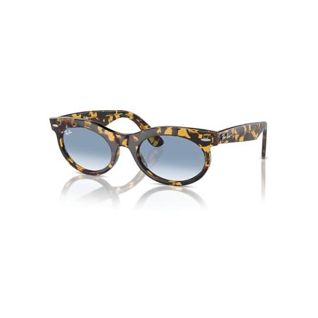 Ray-Ban WAYFARER OVAL zonnebril Geel Havana montuur Blauw glazen 53-22
