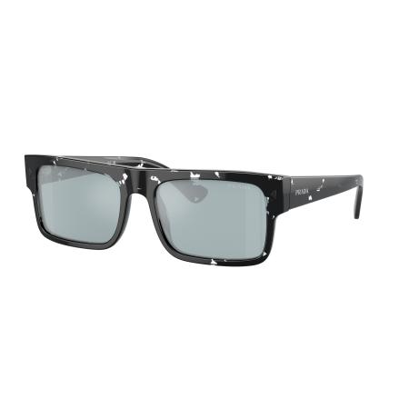 Prada Mannelijk Sunglass PR A10S - Framekleur: Havana zwart transparant, Lenskleur: Lichtblauw gespiegeld zilver