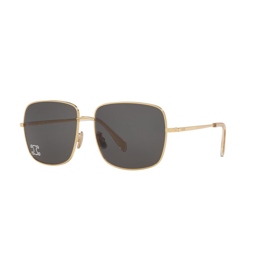 Celine Vrouwelijk Sunglass Rhinestone Triomphe Cl40284U - Framekleur: Goud, Lenskleur: Grijs Grijs