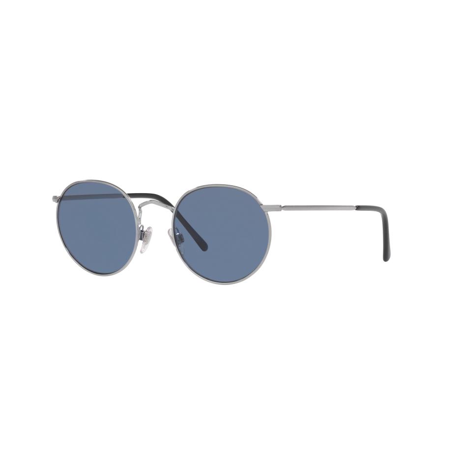 Sunglass Hut Collection Unisex Sunglass HU1009 - Framekleur: Glanzend staalgrijs, Lenskleur: Solid Blue Polar Blauw