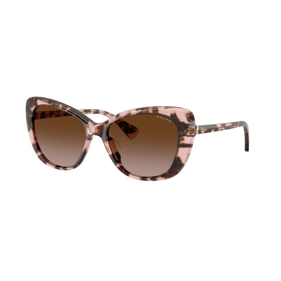 Ralph Vrouwelijk Sunglass RA5329U - Framekleur: Glanzend Roze Havana, Lenskleur: Bruin Gradiënt Bruin