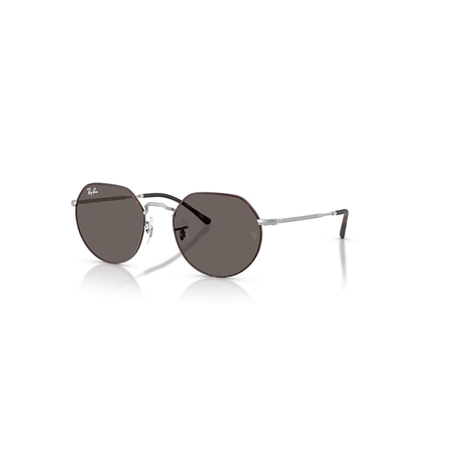 Ray-Ban Jack zonnebril Mat Zilver montuur Grijs glazen 53-20 Zilver