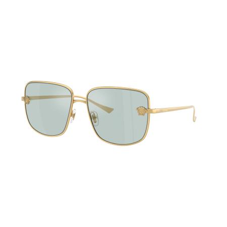 Versace Vrouwelijk Sunglass VE2282 - Framekleur: Goud, Lenskleur: Azuurblauw Flash Zilver