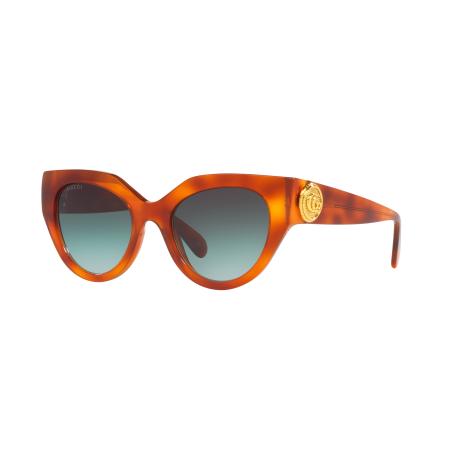 Gucci Vrouwelijk Sunglass GG1408S - Framekleur: Tortoise, Lenskleur: Groen