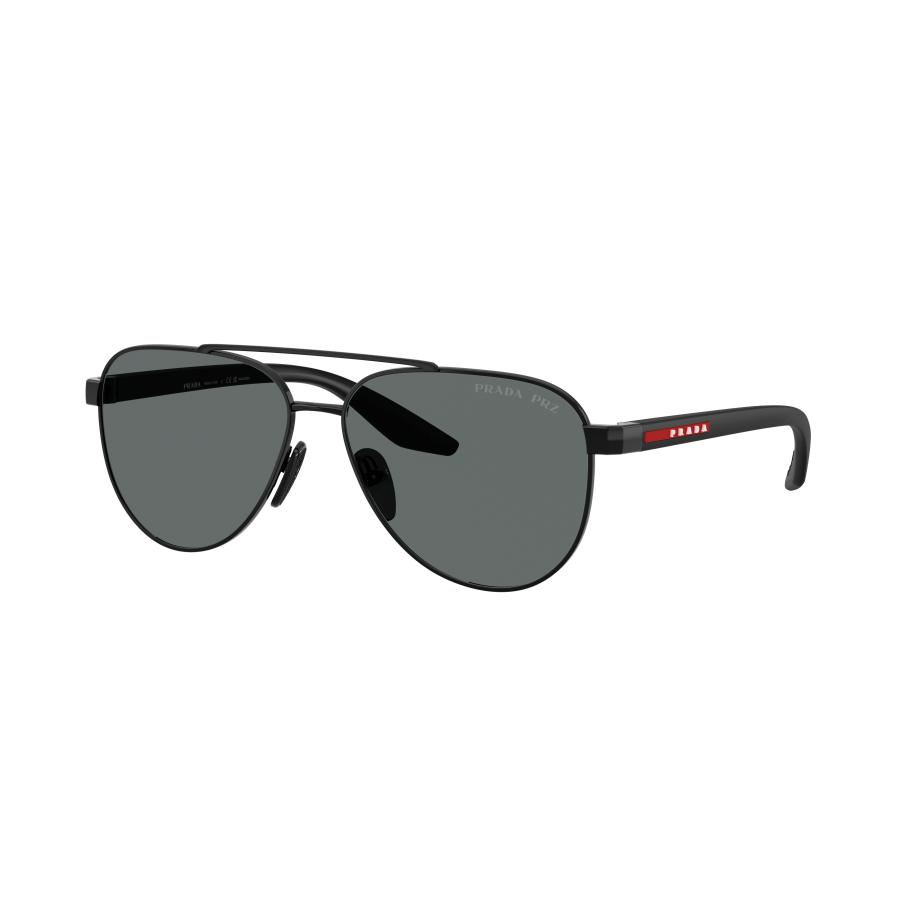 Prada Linea Rossa Mannelijk Sunglass PS A52S - Framekleur: Zwart, Lenskleur: Polar donkergrijs Grijs