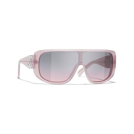 Chanel Vrouwelijk Sunglass Shield Sunglasses CH5495 - Framekleur: Lichtroze, Lenskleur: Roze