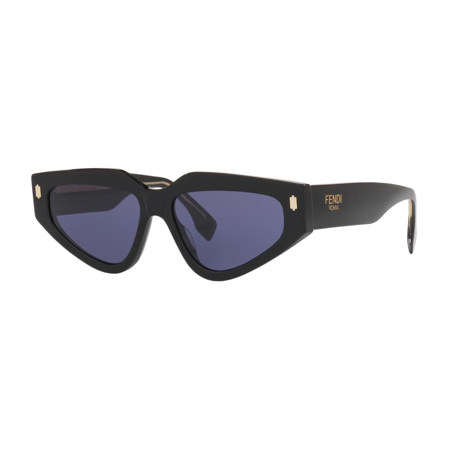 Fendi Vrouwelijk Sunglass Fendi Roma FE40163U - Framekleur: Zwart, Lenskleur: Blauw Blauw