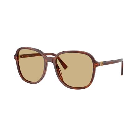 Miu Miu Vrouwelijk Sunglass MU B01S - Framekleur: Gestreept tabak, Lenskleur: Geel