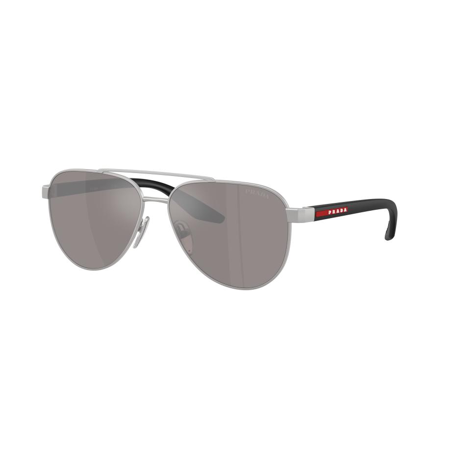 Prada Linea Rossa Mannelijk Sunglass PS A52S - Framekleur: Matgrijs, Lenskleur: Paars bruin spiegelend zilver Multicolor