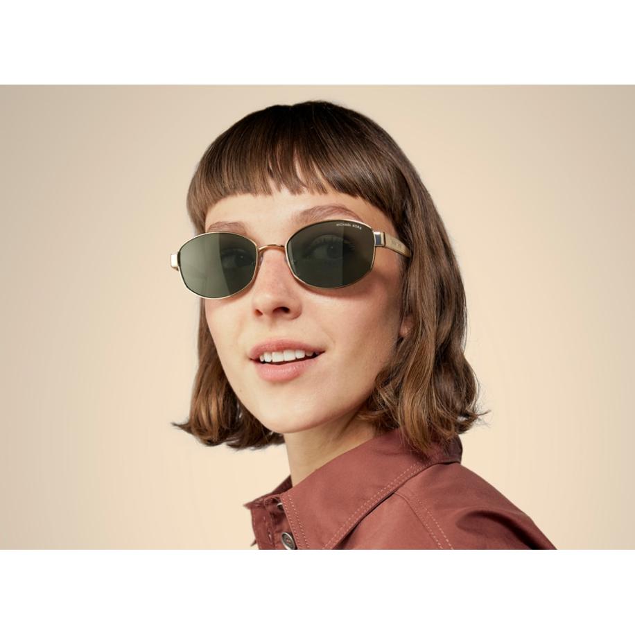 Michael Kors Vrouwelijk Sunglass MK1161 Monte Carlo - Framekleur: Lichtgoud, Lenskleur: Groen effen Groen