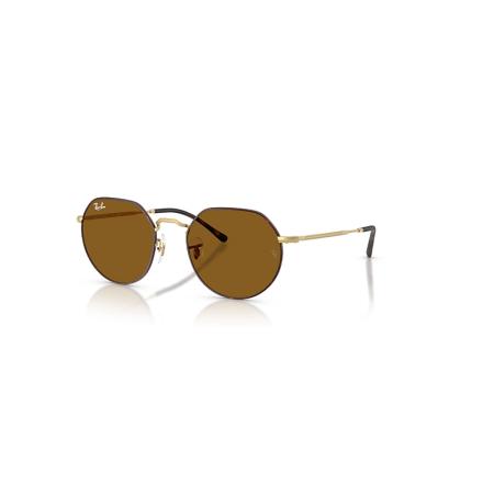 Ray-Ban Jack zonnebril Mat Arista-goud montuur Bruin glazen 55-20
