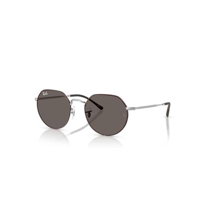 Ray-Ban Jack zonnebril Mat Zilver montuur Grijs glazen 55-20