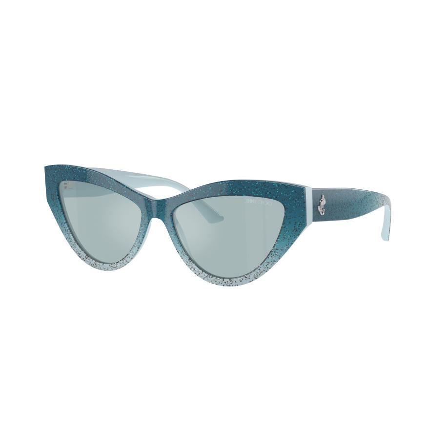 Jimmy Choo Vrouwelijk Sunglass JC5004 - Framekleur: Azuur gradiënt glitter, Lenskleur: Licht azuurblauw zilver gespiegeld Multicolor