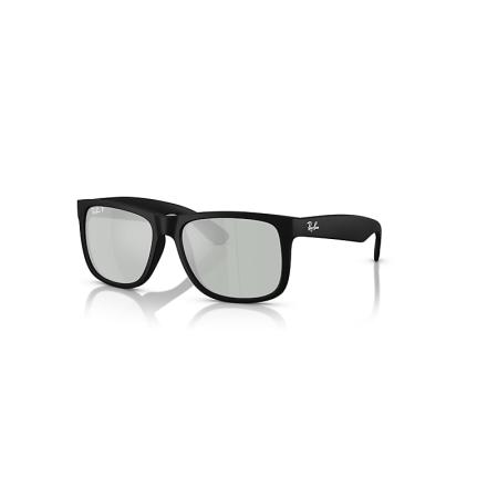 Ray-Ban Justin Classic zonnebril Rubber Zwart montuur Zilver glazen Gepolariseerd 54-16