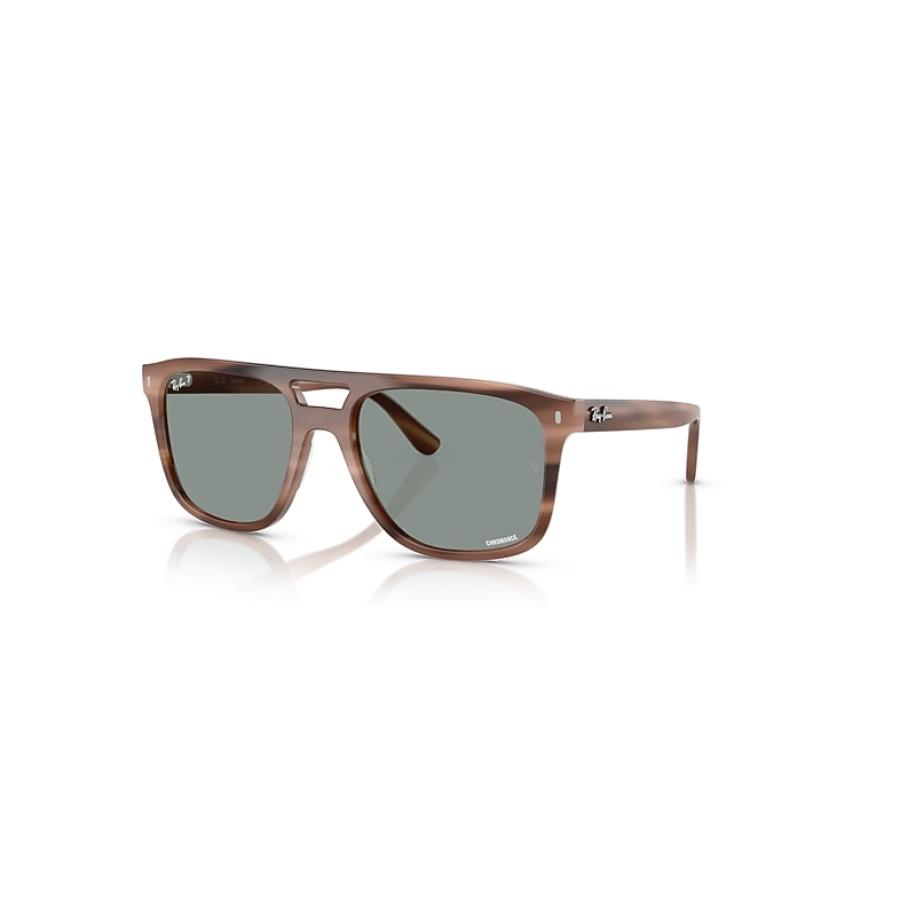 Ray-Ban Rb2213ch Chromance zonnebril Havana Bruin montuur Blauw glazen Gepolariseerd 58-20 Bruin