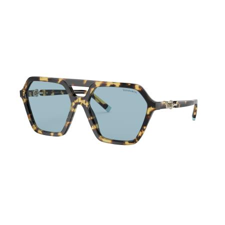 Tiffany & Co. Vrouwelijk Sunglass TF4198 - Framekleur: Geel Havana, Lenskleur: Blauw