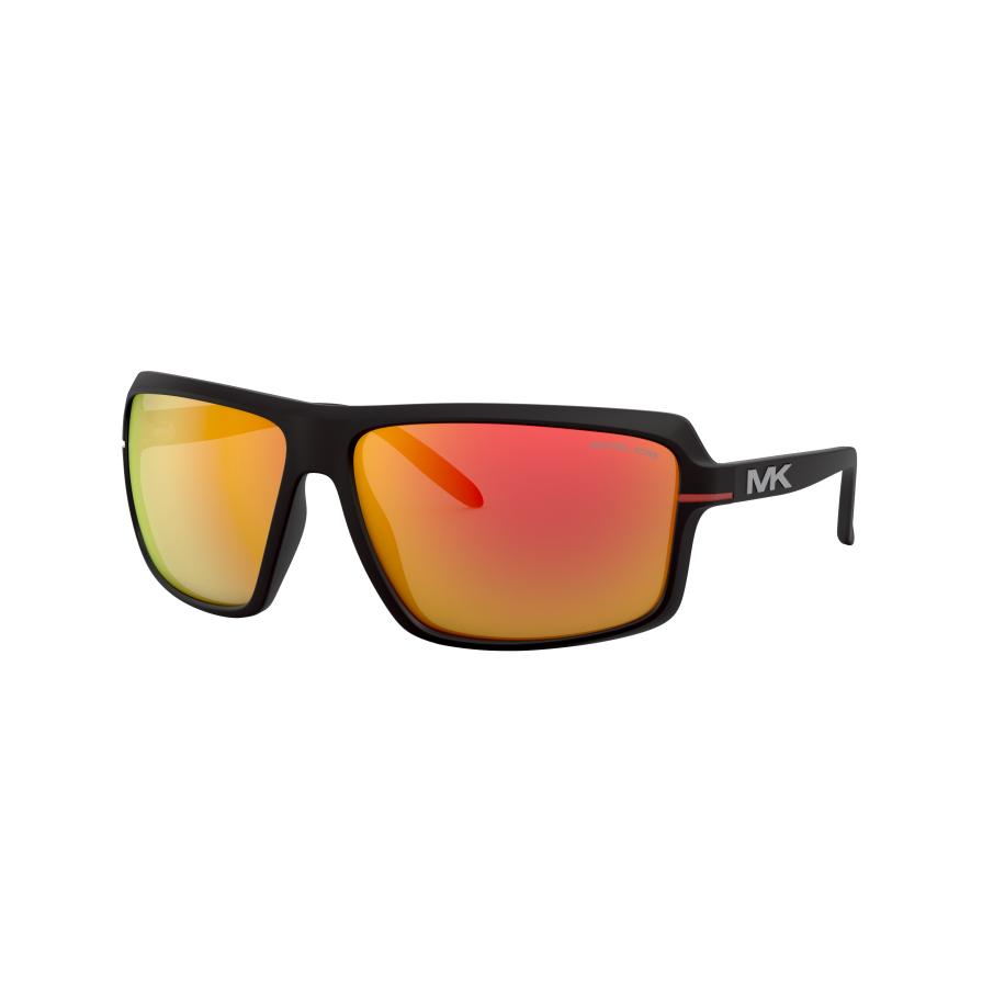 Michael Kors Mannelijk Sunglass MK2114 Carson - Framekleur: Matzwart, Lenskleur: Rood gespiegeld Multicolor