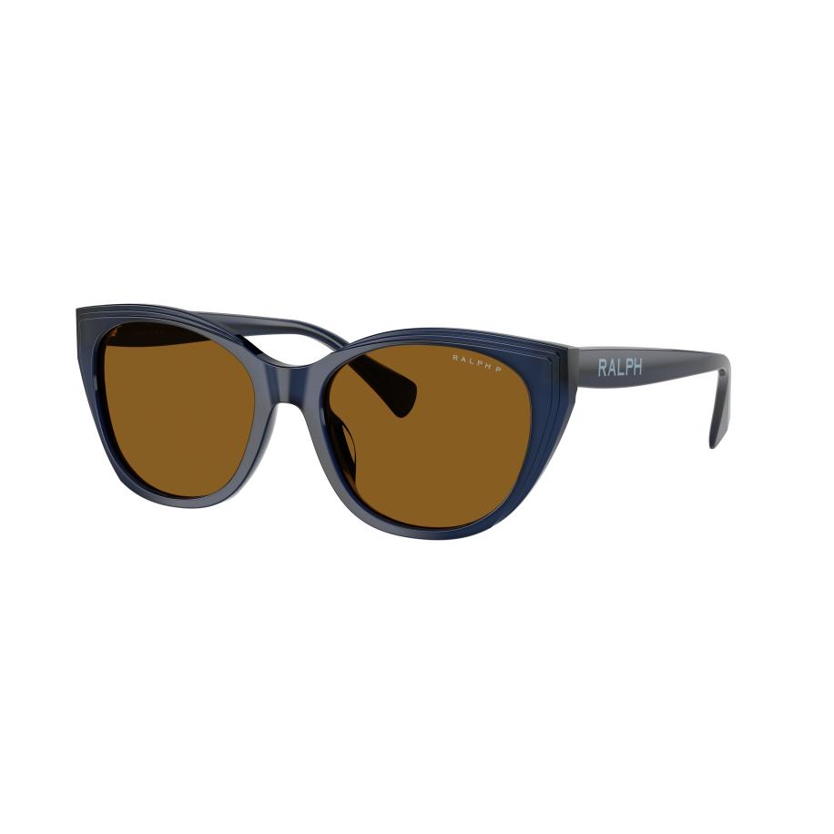 Ralph Vrouwelijk Sunglass RA5324U - Framekleur: Glanzend Transparant Blauw, Lenskleur: Polar bruin Bruin
