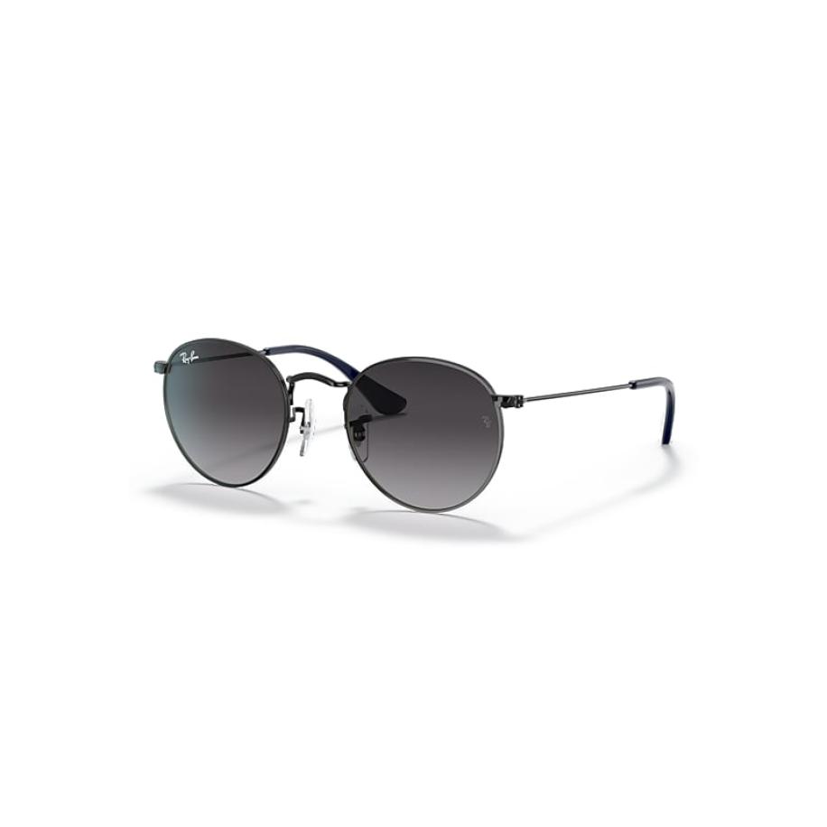 Ray-Ban Round Kids zonnebril Zwart montuur Grijs glazen 44-19 Zwart