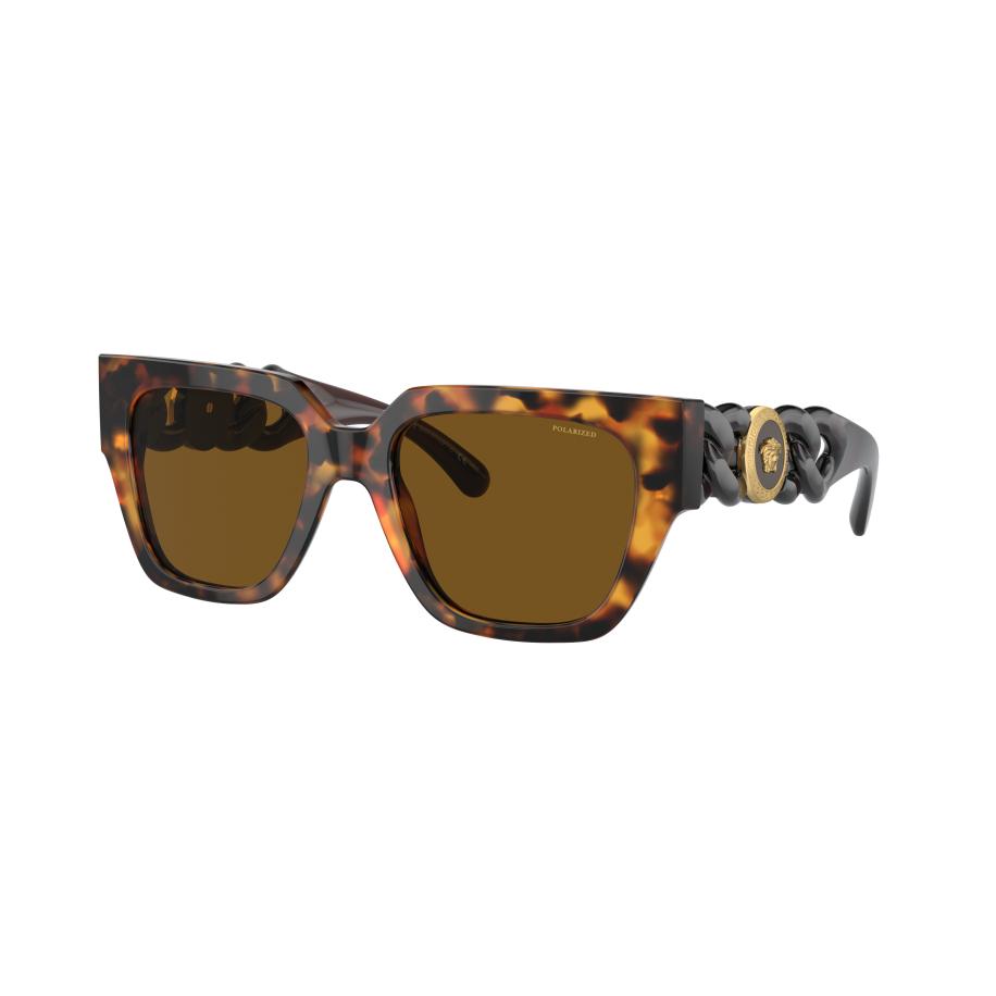 Versace Vrouwelijk Sunglass VE4409 - Framekleur: Havana, Lenskleur: Donkerbruin Polarized Bruin