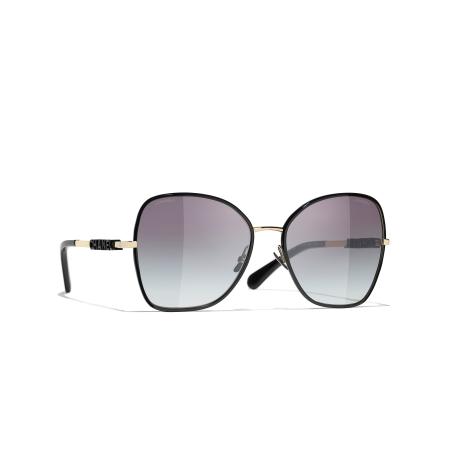 Chanel Vrouwelijk Sunglass Butterfly Sunglasses CH4283 - Framekleur: Goud, Lenskleur: Grijs