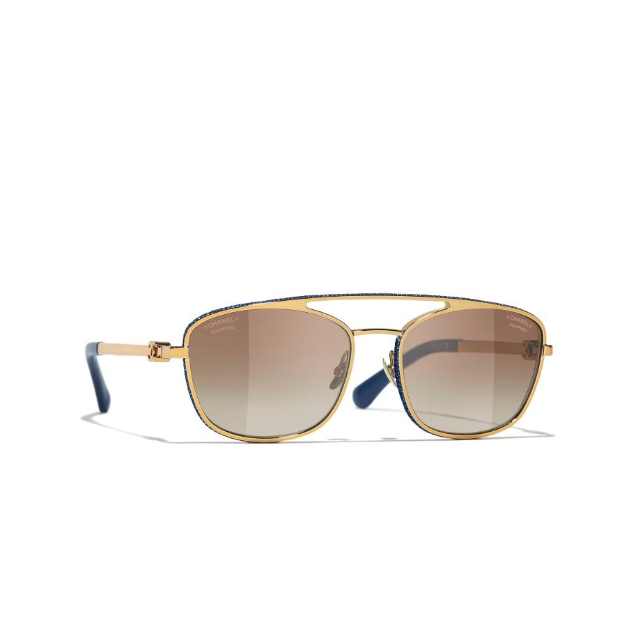 Chanel Vrouwelijk Sunglass Pilot Sunglasses CH4290Q - Framekleur: Amber-goud, Lenskleur: Bruin Bruin