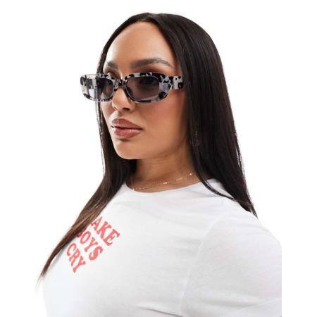 AIRE Ceres Rechthoekige zonnebril in antracietgrijze tortoise-Zwart