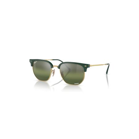 Ray-Ban Unisex Sunglass RB4416 New Clubmaster - Framekleur: Groen op goud, Lenskleur: Zilver/groen