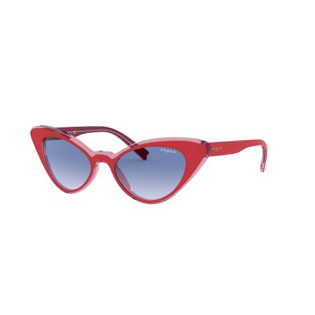 Vogue Eyewear Vrouwelijk Sunglass VO5317S - Framekleur: Rood, Lenskleur: Helder gradiënt blauw