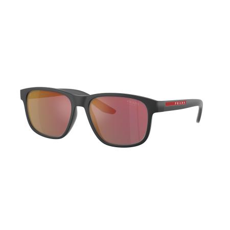 Prada Linea Rossa Mannelijk Sunglass PS 06YS - Framekleur: Grijs Rubber, Lenskleur: Donkergrijs gespiegeld rood