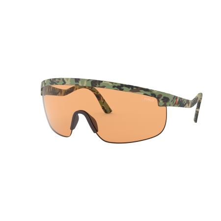 Polo Ralph Lauren Mannelijk Sunglass PH4156 - Framekleur: Matgroen camouflage, Lenskleur: Oranje