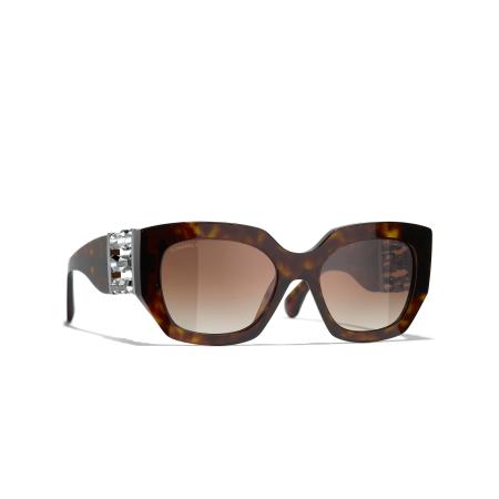 Chanel Vrouwelijk Sunglass Cat Eye Sunglasses CH5545 - Framekleur: Donker Havana, Lenskleur: Bruin