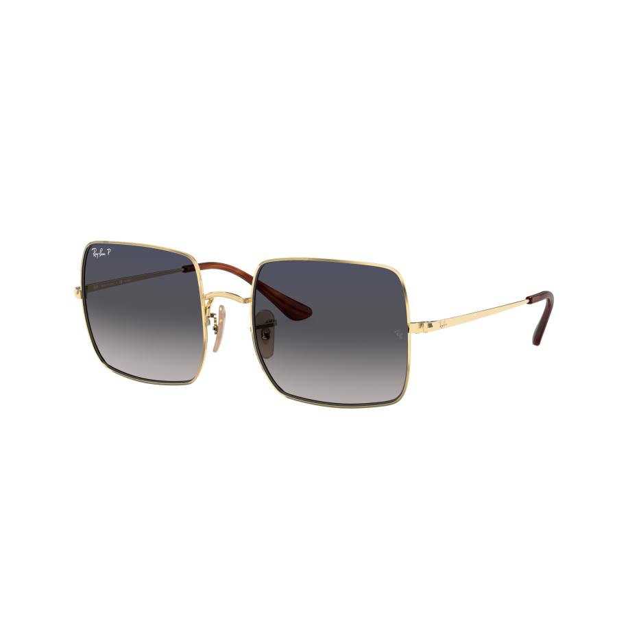 Ray-Ban Vrouwelijk Sunglass RB1971 Square 1971 Classic - Framekleur: Arista goud, Lenskleur: Blauw/Grijs Grijs