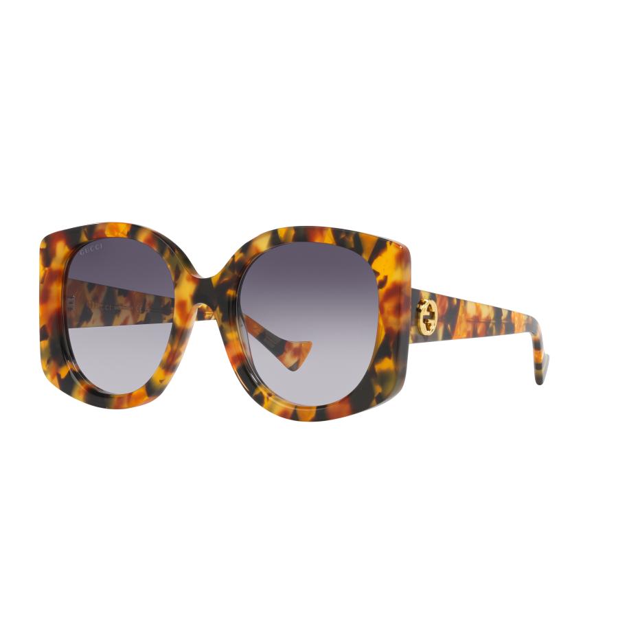 Gucci Vrouwelijk Sunglass GG1257S - Framekleur: Tortoise zilver, Lenskleur: Groen Groen